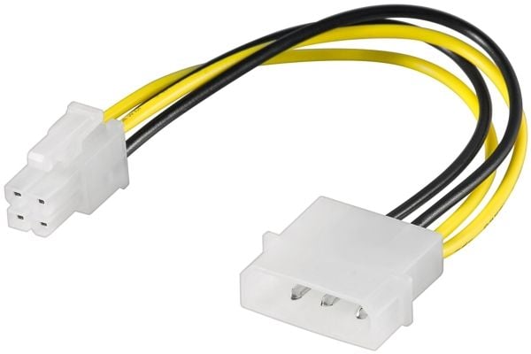 Goobay 51362, 0,16 m, 3-nastainen tappi, 4-nastainen ATX12V, Naarasliitin, Naarasliitin, Suora