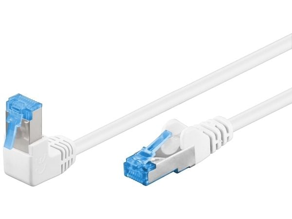 Goobay 51567, 5 m, Cat6a, S/FTP (S-STP), RJ-45, RJ-45, Vit, Blå