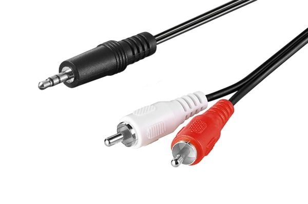 Goobay 51701, 3.5mm, Hankjønn, 2 x RCA, Hankjønn, 0,5 m, Sort, Rød, Hvit