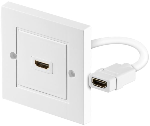 goobay - HDMI seinälevy - HDMI naaras HDMI naaras - suojattu - valkoinen