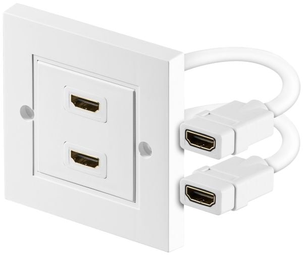 Goobay 51723, 2 x HDMI, Valkoinen, 86 mm, 86 mm, 1 kpl, Muovipussi