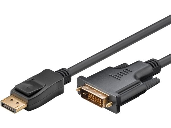 goobay - DisplayPort-kabel - DisplayPort (hann) til DVI-D (hann) - 5 m - tommelskruer
