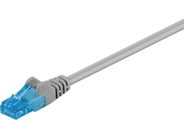 goobay - Patch-kabel - RJ-45 (hane) till RJ-45 (hane) - 50 m - UTP - CAT 6a - halogenfri, hakfri, tvinnad - grå