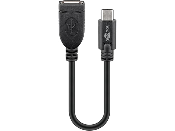 Goobay 55470, 0,2 m, USB C, USB A, USB 2.0, 0,48 Gbit/s, Svart