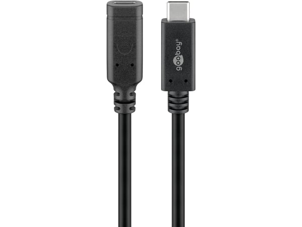 Goobay 61038, 1 m, USB C, USB C, USB 3.2 Gen 2 (3.1 Gen 2), 10 Gbit/s, Svart