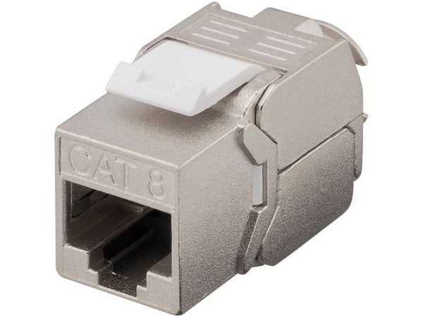 Goobay 61129, Litteä, metallinen, RJ-45, IDC, naarasliitin, kultainen