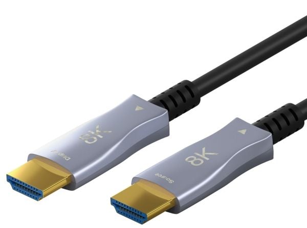 Goobay 65558, 100 m, HDMI Typ A (standard), HDMI Typ A (standard), 3D kompatibilitet, 48 Gbit/s, Svart, Grå