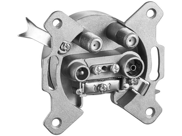 Goobay 67049, TV + SAT, 2400 MHz, 3 dB, 75 ohm (O), Silver, Metall