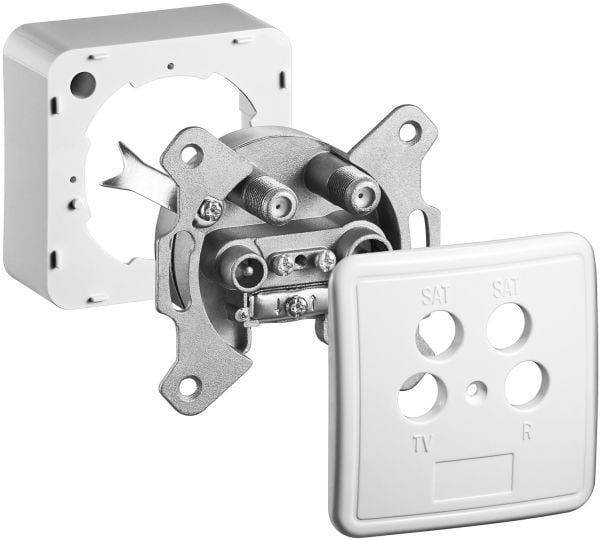 goobay 4-way antenna-wall-socket - Antennipistorasia - seinäasennettava - 2 dBi