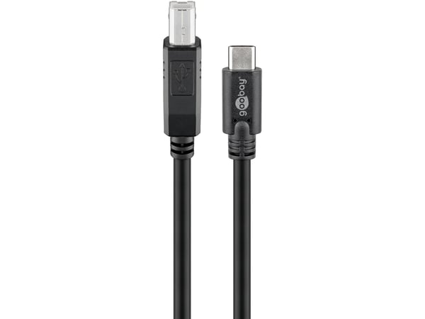 USB-C ™ till USB-B-kabel, 1 m, svart