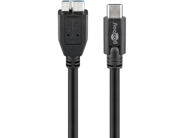 goobay - USB-kabel - Micro-USB Type B (hane) till USB-C (hane) - USB 3.1 - 1 m - reversibel C-kontakt