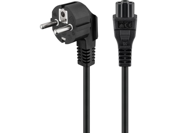 wentronic NK 114 S-180 - Strömkabel - power CEE 7/7 (hane) till IEC 60320 C5 - AC 250 V - 10 A - 1.8 m - svart