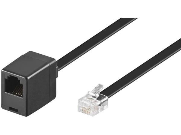 Goobay 68264, 6 m, RJ12 M, RJ12 FM, Sort, Hankjønn, Hunkjønn