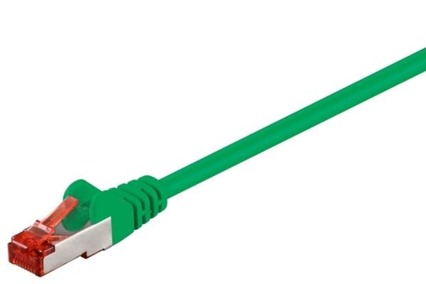 goobay - Liitäntäjohto - RJ-45 (uros) RJ-45 (uros) - 30 m - SFTP, PiMF - CAT 6 - halogeeniton, muotoiltu, mutkaton - vihreä