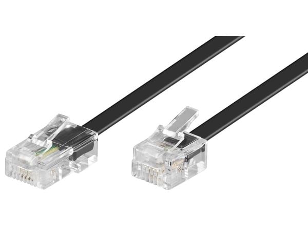 Goobay 68579, 15 m, RJ-45, RJ-11/RJ-14, Sort, Hankjønn, Hankjønn