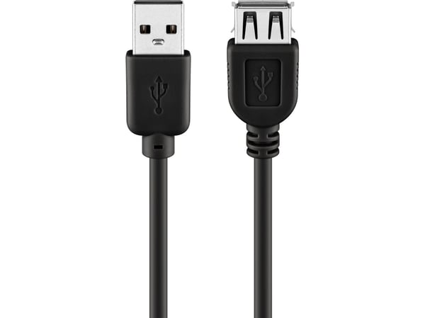 Goobay 68622, 0,3 m, USB A, USB A, USB 2.0, Hankjønn/hunkjønn, Sort