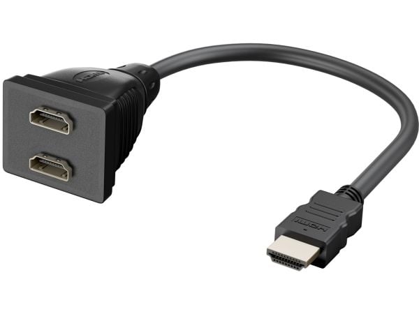 Goobay A 340 G (HDMI 19pin M/2xHDMI 19pin F), HDMI Type A (Standard), 2 x HDMI Type A (Standard), Svart