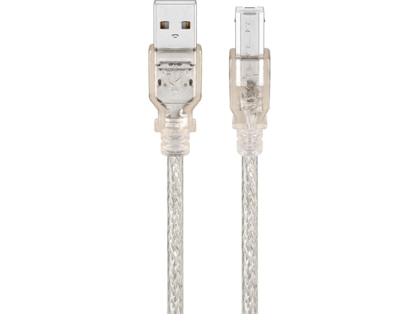 Goobay 68973, 3 m, USB A, USB B, hane/hona, transparent