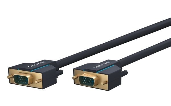 ClickTronic 3m VGA Connection, 3 m, VGA (D-Sub), VGA (D-Sub), Blå, Gull, Hankjønn/hankjønn