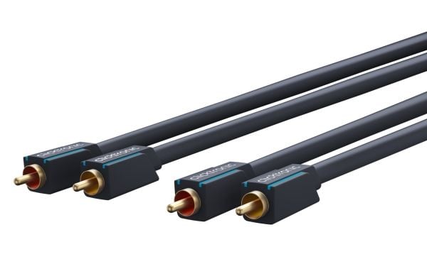 ClickTronic 0.5m Stereo Audio, Hanstik, 2 x RCA, Hanstik, 0,5 m, Blå