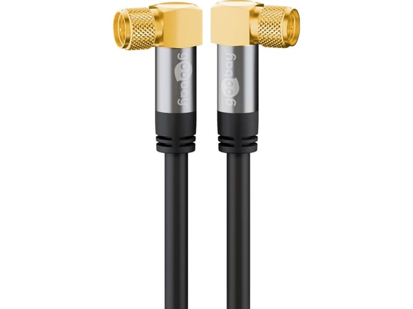 Wentronic goobay - Antennenkabel - F-Stecker (M) gewinkelt til F-Stecker (M) gewinkelt - 10 m - 4-lagige Abschirmung - 135 dB - Schwarz - robust (7...