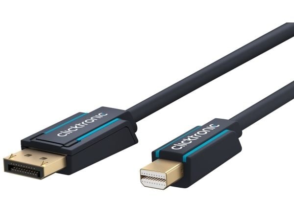 ClickTronic 70737, 1 m, DisplayPort, Mini DisplayPort, Blå, Guld, Koppar
