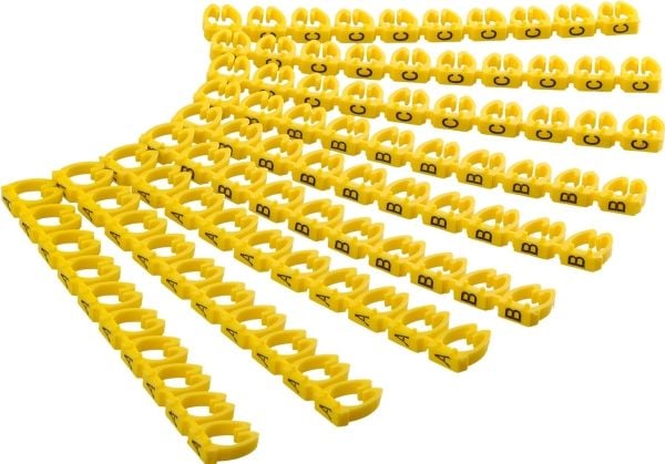 Goobay 72518, Keltainen, PVC-muovi, 90 kpl, Musta, 5,6 - 7,4 mm², 5,6 - 7,4 mm