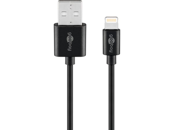 goobay - Lightning-kabel - Lightning hane till USB hane - 50 cm - svart