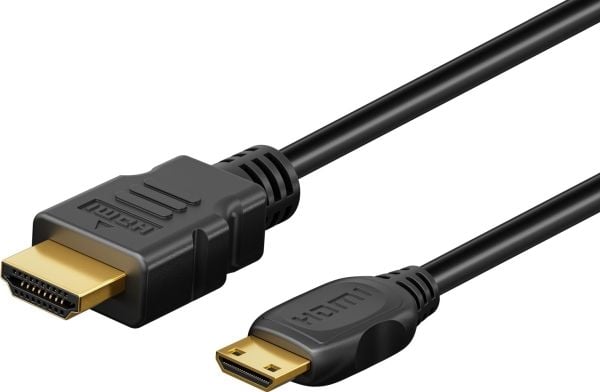 Goobay 74429, 1 m, HDMI-tyyppi A (vakio), HDMI Type C (Mini), 3D, 48 Gbit/s, musta