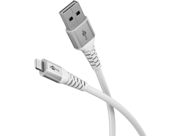 Goobay 74510, 0,5 m, Lightning, USB A, Hankjønn, Hankjønn, Hvit