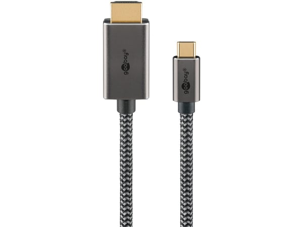Goobay 75701, 3 m, USB Type-C, HDMI Type A (Standard), urosliitin, urosliitin, suora