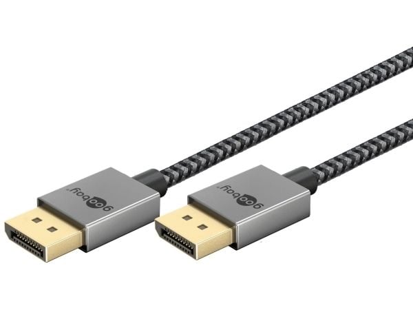 Goobay Slim DisplayPort -Kabel 2.0/2.1 40 Gbit/s - 8K/120 Hz DSC, 2 m, DisplayPort, DisplayPort, 40 Gbit/s, 170 mm, 230 mm