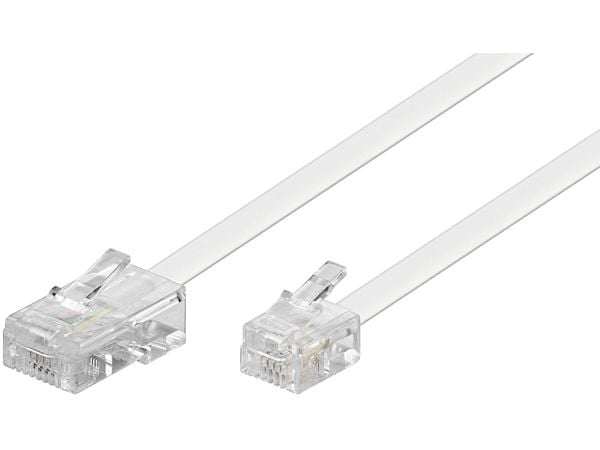 Goobay 93059, 10 m, RJ-45, RJ-11/RJ-14, Vit, Hankontakt, Hankontakt