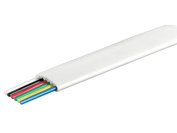goobay - Bulk telefonkabel - 100 m - platt - vit