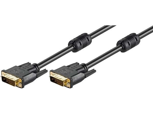 goobay - DVI-kabel - dubbel länk - DVI-D (hane) till DVI-D (hane) - 1,8 m - tumskruvar - svart