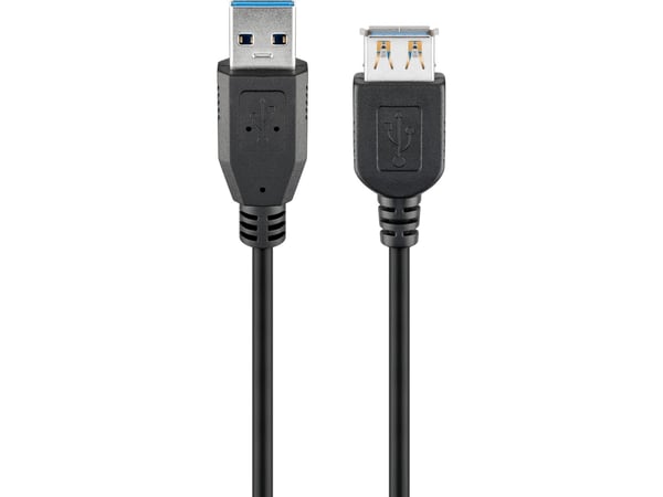 Goobay 93999, 3 m, USB A, USB A, USB 3.2 Gen 1 (3.1 Gen 1), Hane/Hona, Svart