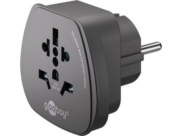 goobay Matkasovitin - Stikadapter - power CEE 7/7 (han) - sort - Frankrig, Tyskland