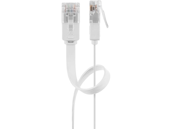 goobay - Nätverkskabel - RJ-45 (hane) till RJ-45 (hane) - 15 m - UTP - CAT 6 - formpressad, platt - vit