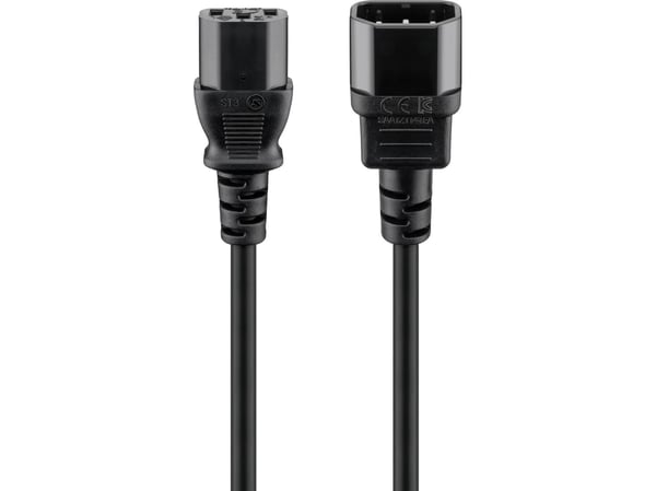 goobay - Förlängningskabel för ström - IEC 60320 C14 till power IEC 60320 C13 - AC 250 V - 10 A - 3 m - svart