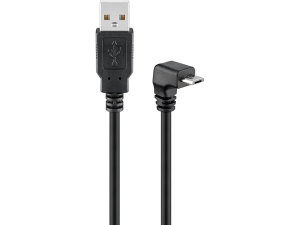Goobay 95343, 1,8 m, USB A, Micro-USB B, USB 2.0, 0,48 Gbit/s, Sort