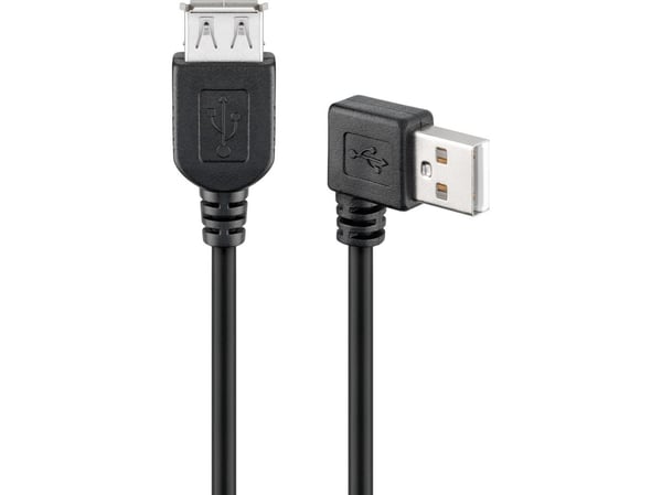 Goobay 95702-GB, 0,3 m, USB A, USB A, USB 2.0, uros-/naarasliitin, musta
