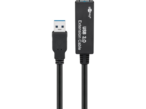 Goobay 5m USB 3.0, 5 m, USB A, USB A, USB 3.2 Gen 1 (3.1 Gen 1), Hane/Hona, Svart