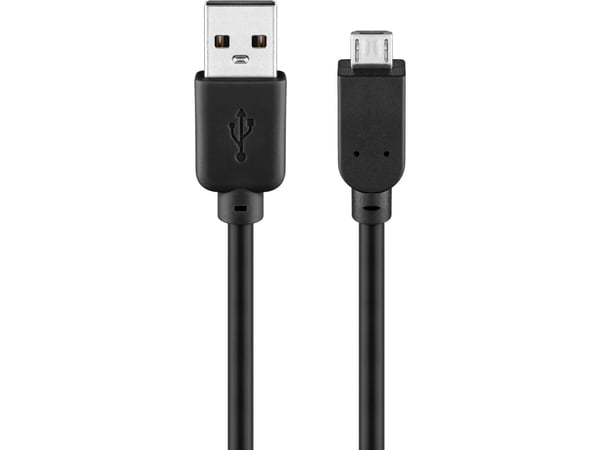 Goobay 95735, 0,3 m, USB A, Micro-USB B, USB 2.0, Hankjønn/hankjønn, Sort