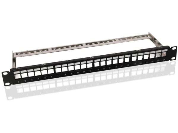 Goobay 95743, RJ-45, Svart, Stativmontering, 1U