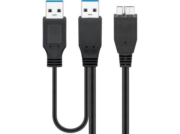 Goobay 95746, 0,3 m, USB A, Micro-USB B, USB 3.2 Gen 1 (3.1 Gen 1), Hankjønn/hankjønn, Sort