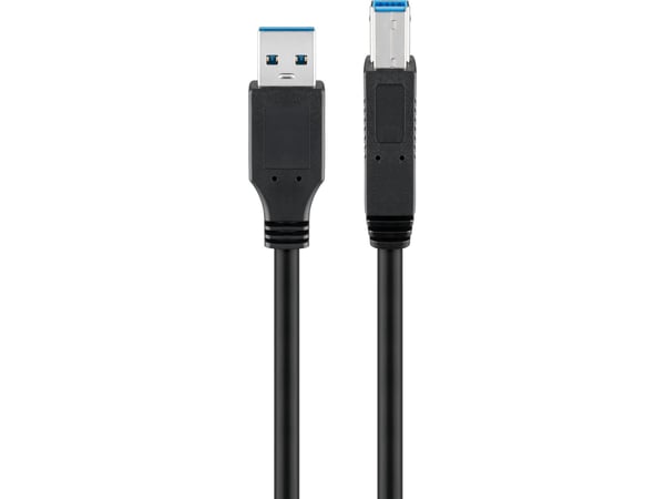 goobay - USB-kabel - USB Type B (P) til USB-type A (P) - USB 3.0 - 5 m - svart