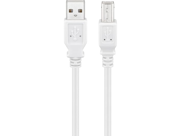 Goobay 96186, 1 m, USB A, USB B, USB 2.0, 0,48 Gbit/s, hvit