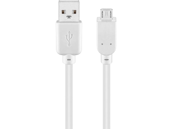 Goobay USB 2.0 A/micro-B 3m, 3 m, USB A, Micro-USB B, USB 2.0, Hane/Female, Vit