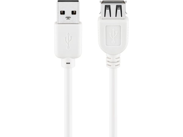 Goobay USB 2.0 A M/F 0.3m, 0,3 m, USB A, USB A, USB 2.0, Hankjønn/hunkjønn, Hvit