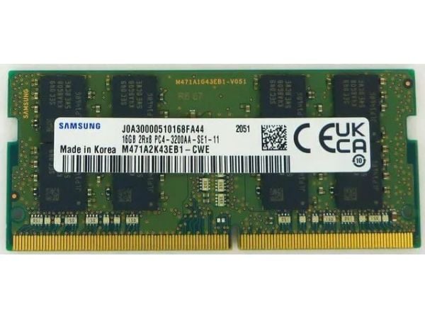 Samsung – DDR4 – muistimoduuli – 16 GB – SO DIMM 260-PIN – 3200 MHz / PC4-25600 – 1,2 V – ei puskuroitu – ei-ECC